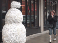 Scary snowman prank #1